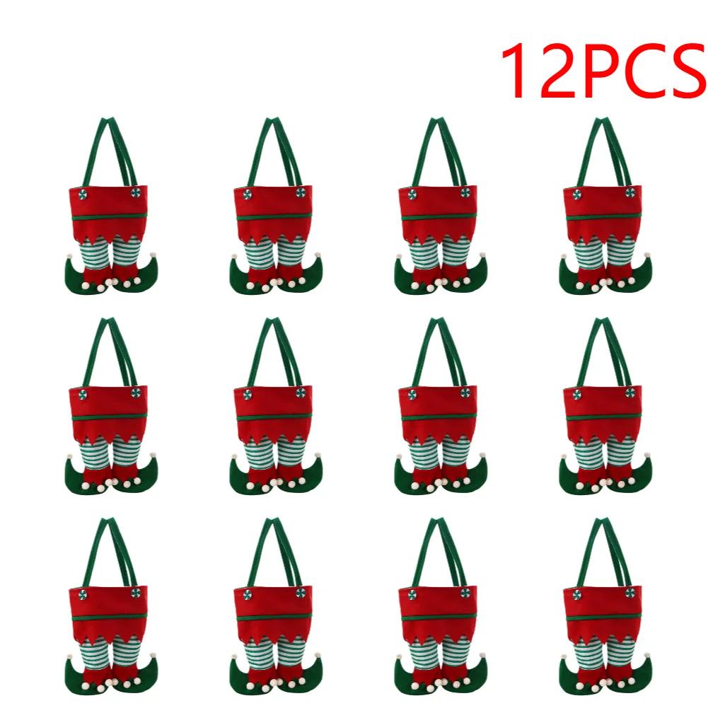 Christmas Elf Candy Bags Velvet Bags Santa Claus Pants Handbag Bags For Packaging Festival Party Decor Xmas Tree Decoration 2025