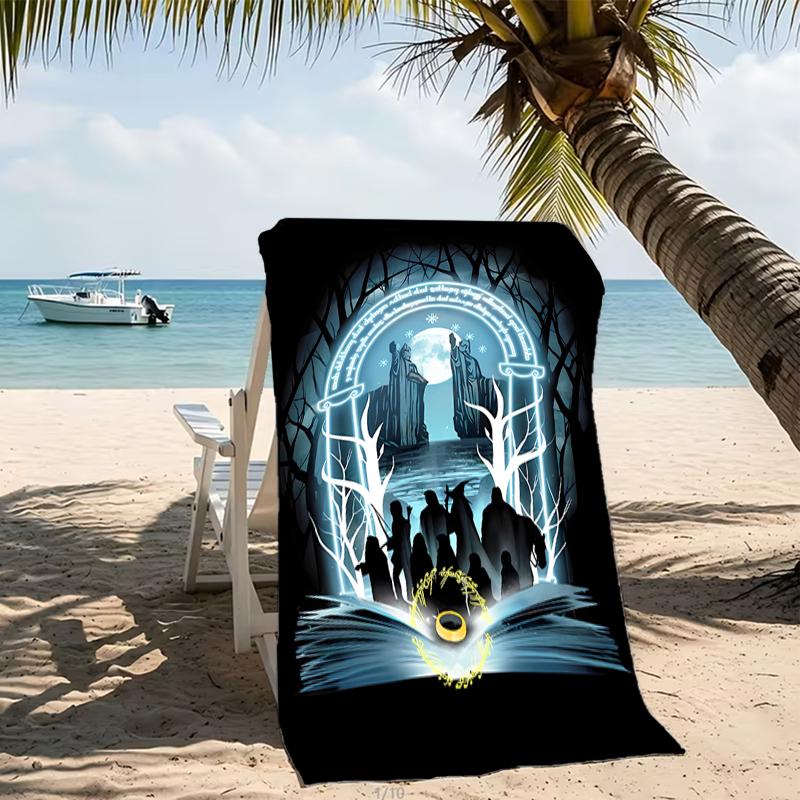 Beach Towel with The Hobbit Pattern - soft,absorbent,machine washable Lightweight&Modern,swimming,Travel Essentials