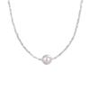 S925 Sterling Silver Round Imitation Pearl Necklace - Women's Trendy French Clavicle Chain