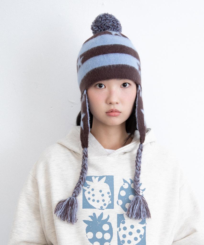 ISTKUNST Star Stripe Earflap Beanie_Blue(Ik2Ffmab22A)
