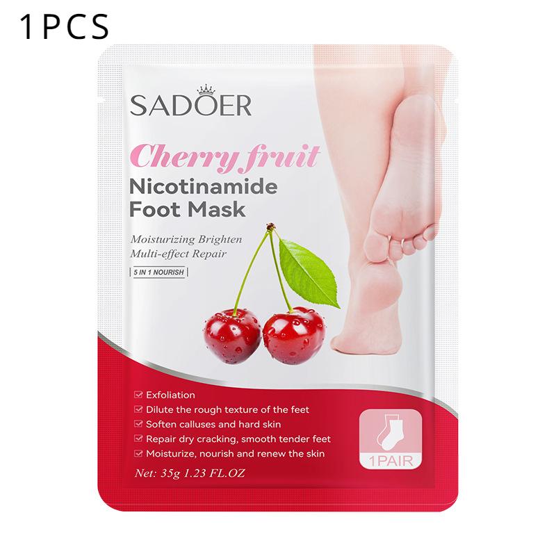 SADOER Cherry Niacinamine Отшелушивающая маска для ног Омолаживающие маски для ухода за ногами 1pcs