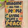 Vintage Hippie 8x12 Inch Metal Wall Art Sign Imagine All People Living Life In Peace Home Bar Cafe Decor Retro