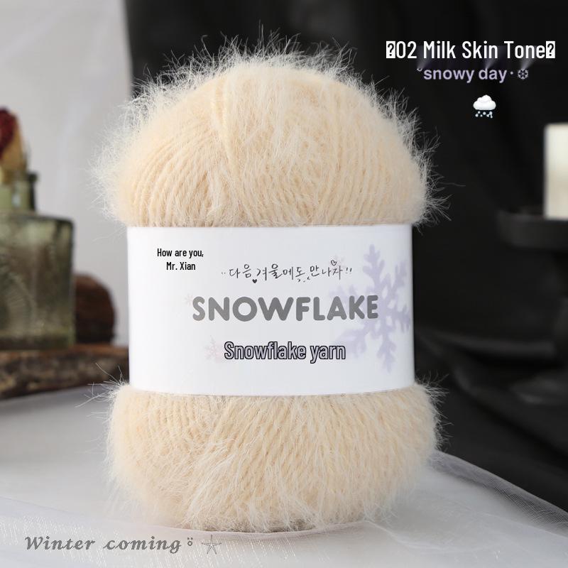 Fil de Laine Velours Neige Mélangé 3mm pour Projets de Tricot et Crochet en Gaze Flocon de Neige DIY