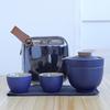 Travel tea set, Kuaike cup, one pot, three cups, portable cover bowl, small set, outdoor kung fu set, tea gift box.