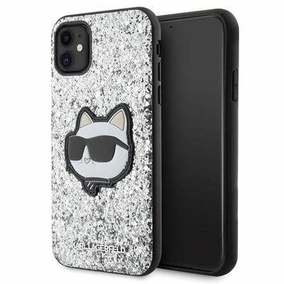 Karl Lagerfeld KLHCN61G2CPS iPhone 11 / Xr 6.1" Silver/silver Hardcase Glitter Choupette Patch