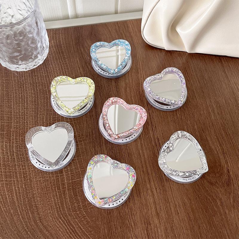 Magnetic Magsafe Mobile Phone Airbag Holder Wind Flash Powder Sequins Love Mirror Sticker Portable Makeup Mirror