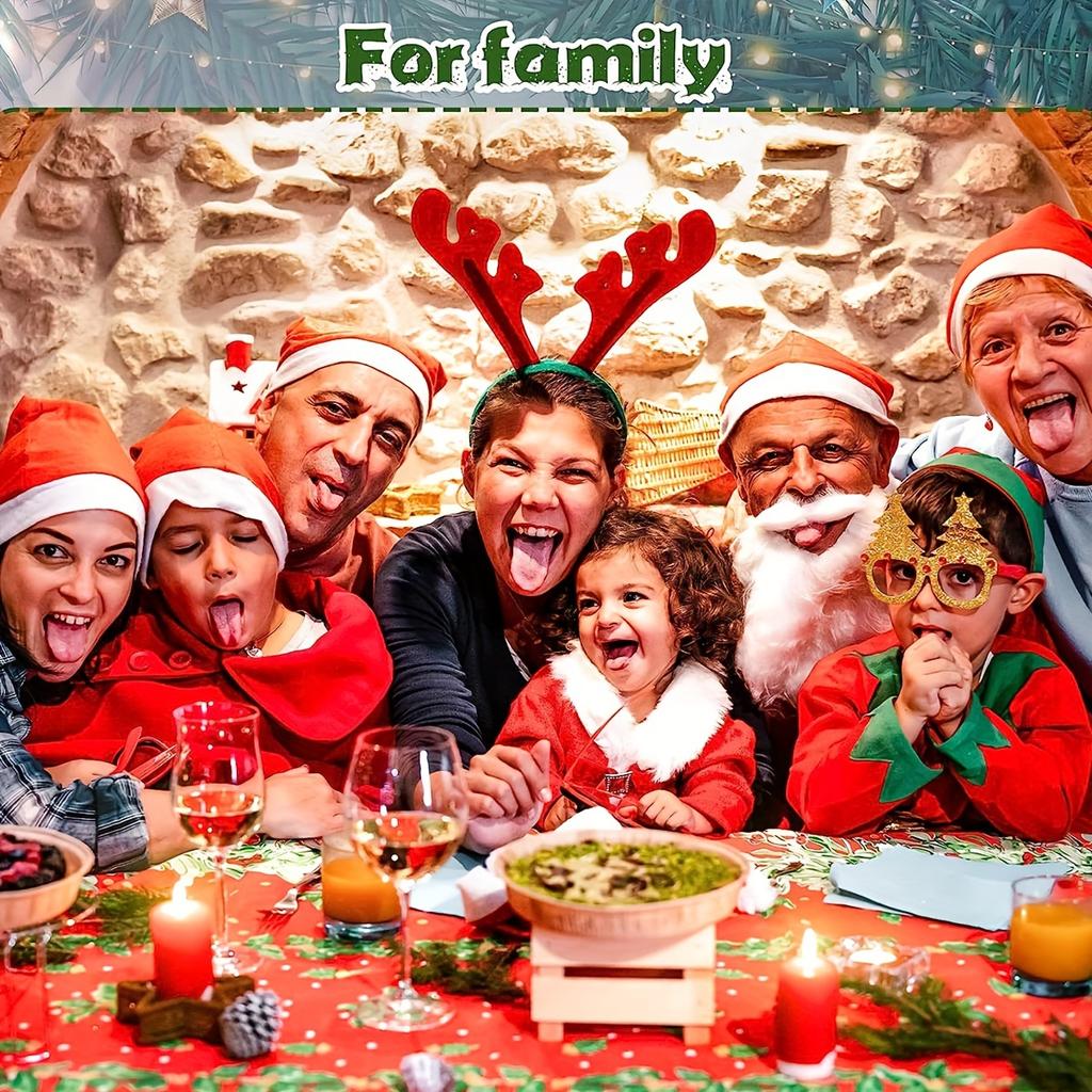 30/1PCS Christmas Hat Non-woven Fabric Adults Kids Xmas Hats Santa Claus Gift Red Hat Christmas New Year Festival Prop Supplies