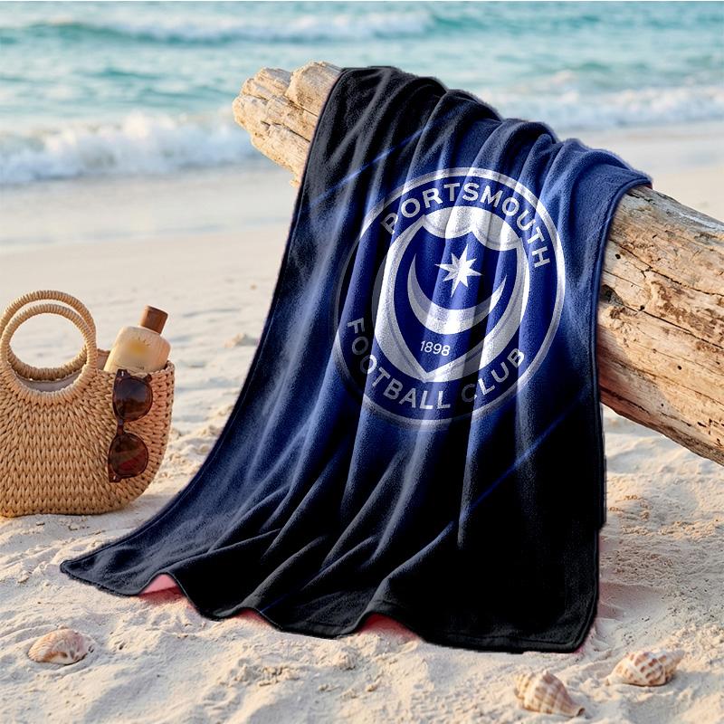 Portsmouth FC Print Microfiber Beach Towel Quick Dry Absorbent Large Towel For Beach Swimming Travel