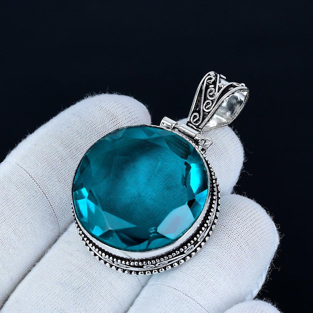 Green Apatite Pendant, 925 Sterling Silver Handmade Jewelry, Apatite Silver Pendant, Party Wear Jewelry For Women's, Pendant Valentine's Day Gift
