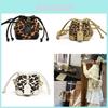 Childrens Retro Leopard Print Drawstring Water Bucket Bag With Pu Material For School And Casual Use