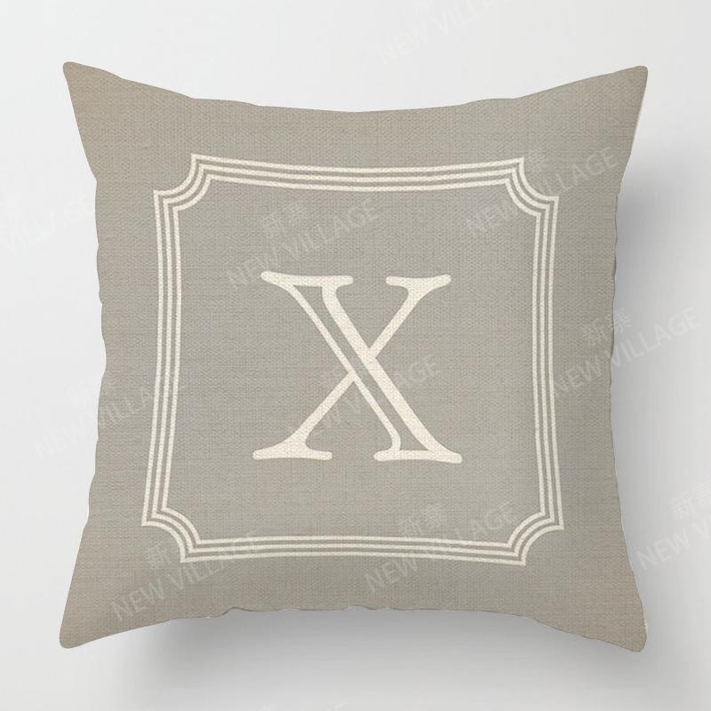 Home Living Room Fashion Grey Letter Decoration Cushion Covers Linen Throw Pillow Covers45*45 Pillowcase 40x40cm 50x50 45x45