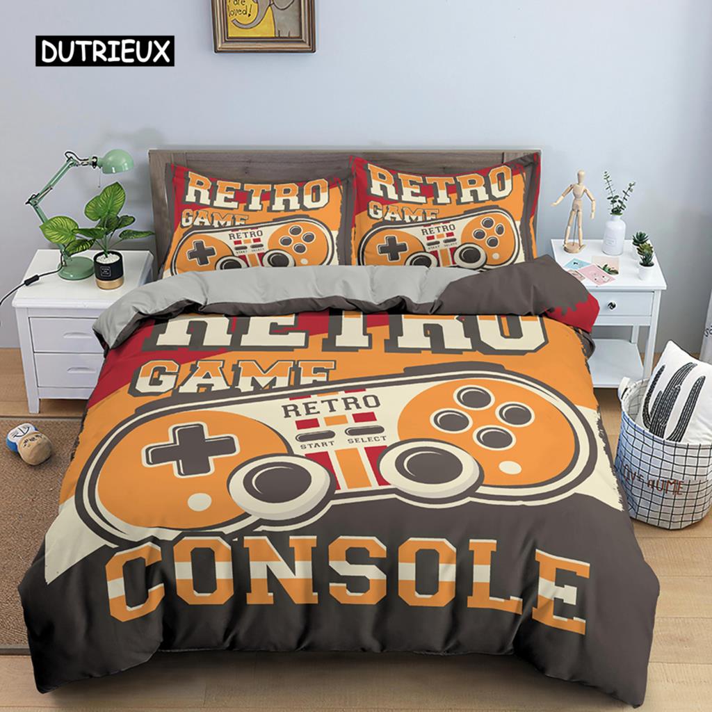 Game Handle Bedding Set Luxury Duvet Cover with Pillowcase Quilt Cover Queen King Bedding Cartoons Kids Boys Bed Cover Set Green