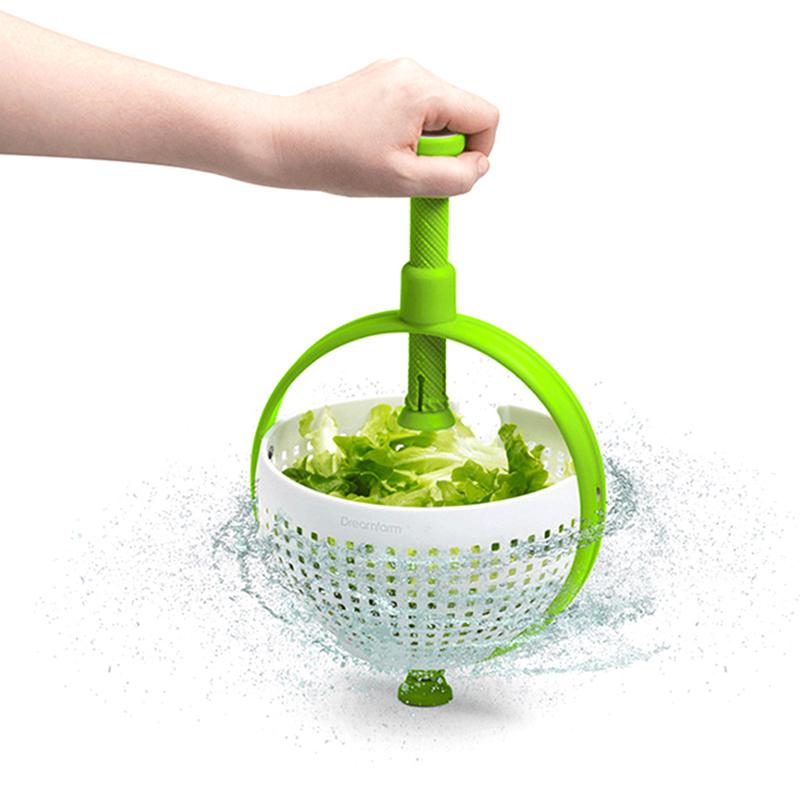 Salad Spinner Scratch Resistant Nylon Swivel Colander With Collapsible Handle