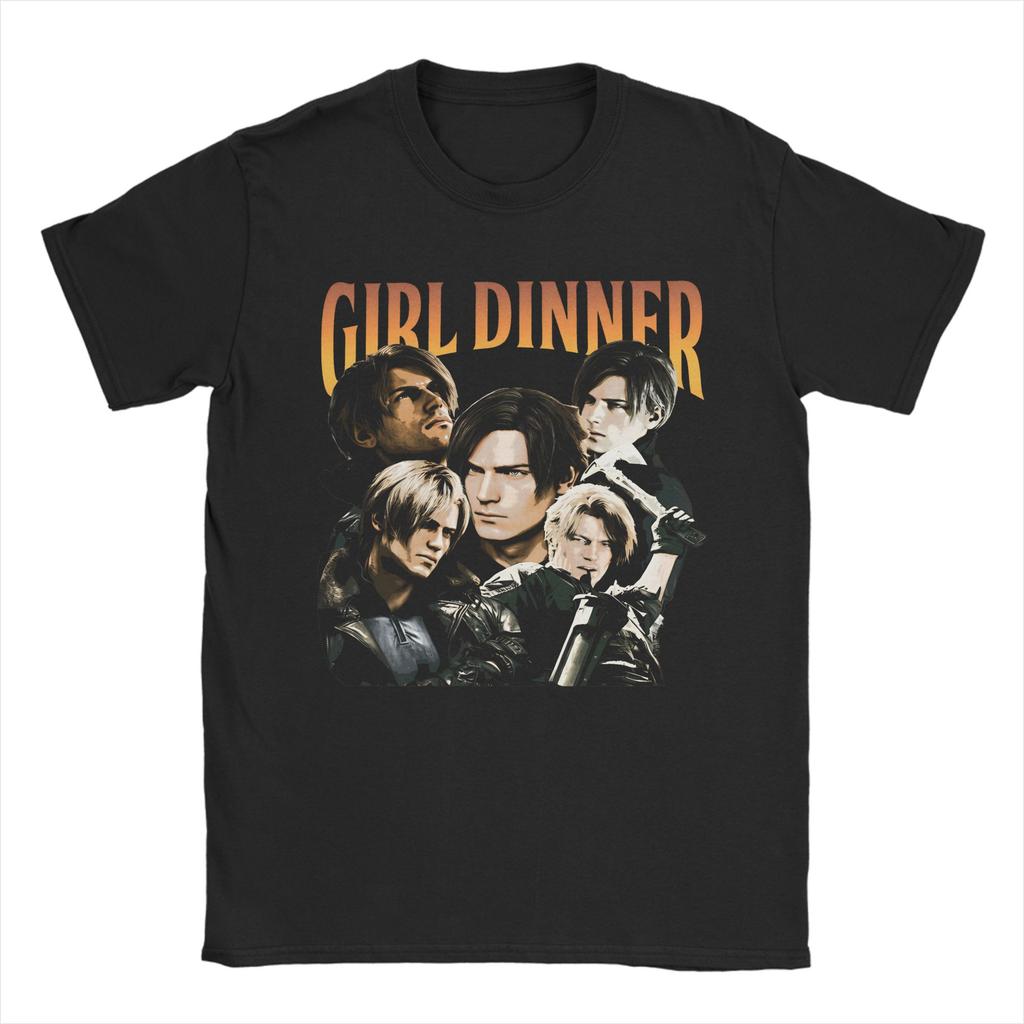 Leon Kennedy Girl Dinner T Shirt Beach Hippie T Shirts Unisex 100 Cotton ONeck 4XL 5XL 6XL Top Tees ShortSleeve Y2K Retro Tshirt