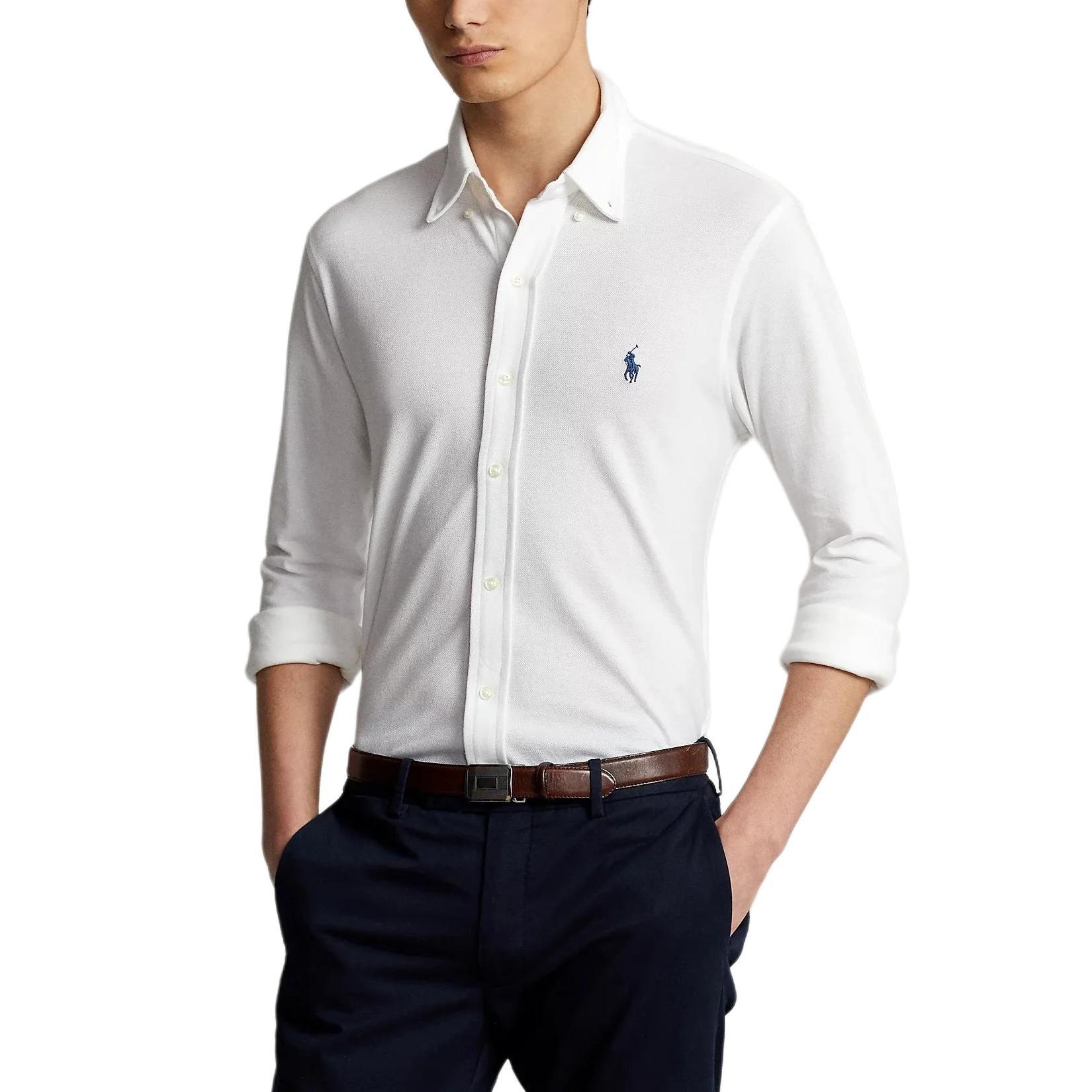 

Polo Ralph Lauren Ss24 Pony Logo Embroidered Single-Breasted Long Sleeve Shirt Men shirts White 710716598-004 M