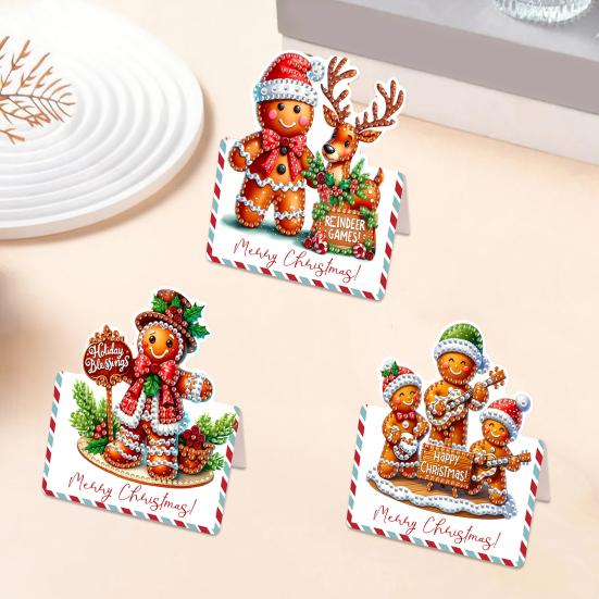 6 Pcs DIY Rhinestone Painting Birthday Gnome Greeting Card Kit 5D Rhinestone Art Birthday Cards for Adults Kids Anniversary Holiday Gifts