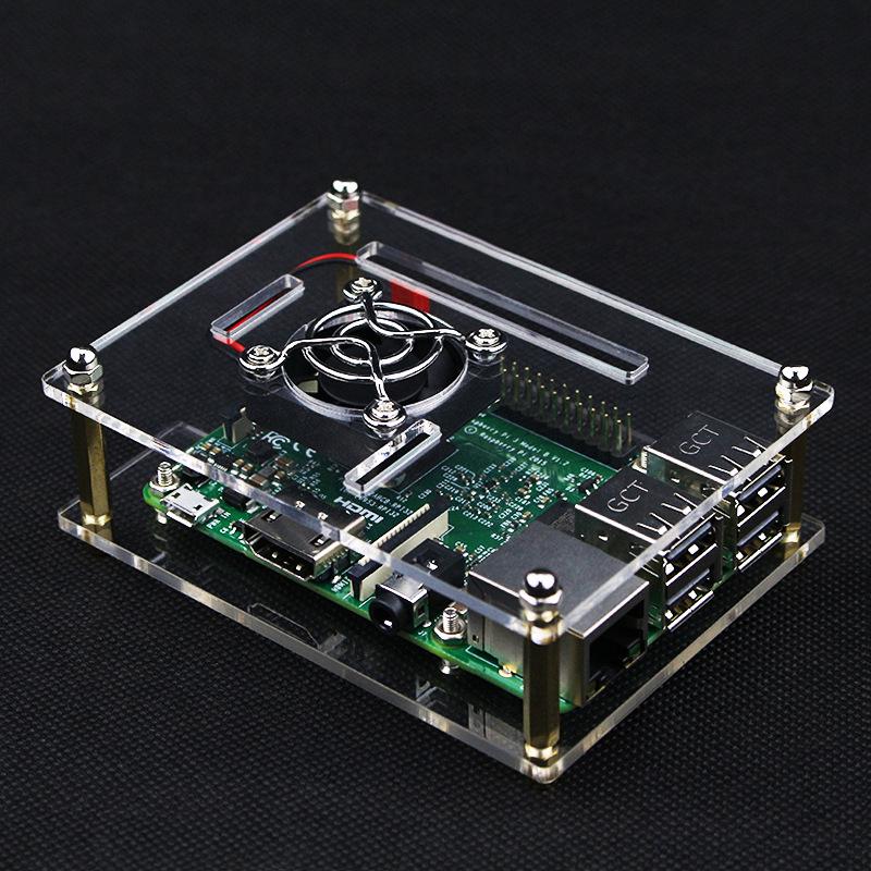 Raspberry Pi 4B/3B+ Acrylic Stackable DIY Cluster Case with Fan