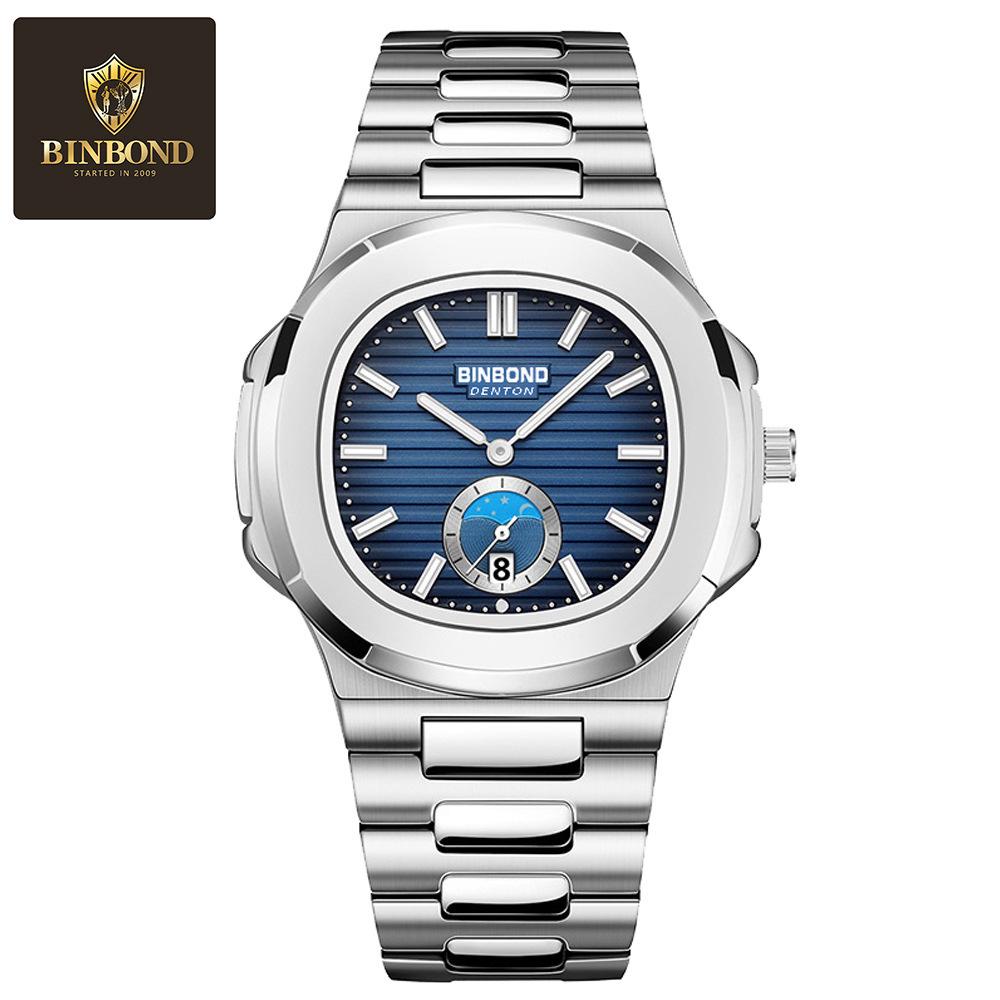 Men's Classic Chinese Style Retro Quartz Watch with Waterproof Steel Band - Versatile Casual Square Design