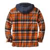 Men's Quilted Lined Button Down Plaid  Shirt Add Velvet To Keep Warm  Jacket With Hood