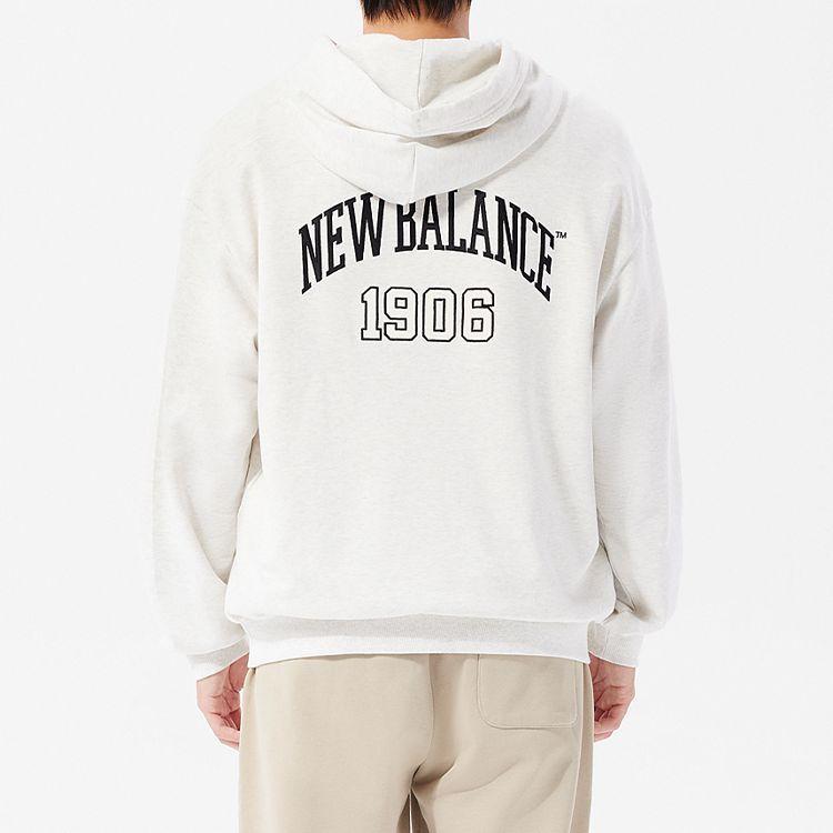 New Balance Sweatshirts Unisex White Hooded Moderate Regular 5CD38831-OA