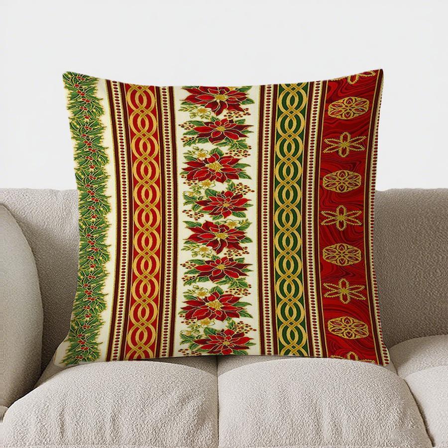 Home Decor Festive Floral Patterned Pillow Pattern Cushion Cover Suitable for Sofa Bedroom Car Pillow Cover