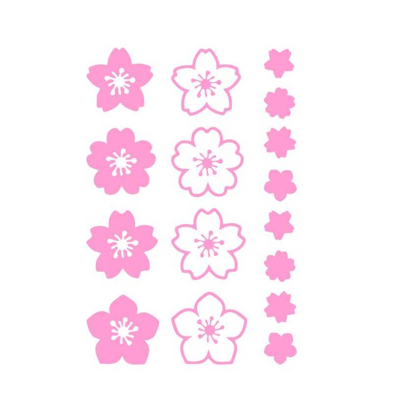 Cherry Blossom Flower Car Stickers, Waterproof Sakura Vinyl Decals, Creative Exterior Decor for Auto Window and Laptop Notebook
