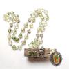 Elegante Rosenherz-Perlen Glasanhänger Rosenkranz-Halskette Christliches Gebet Modischer Vintage-Halsschmuck für den täglichen Gebrauch