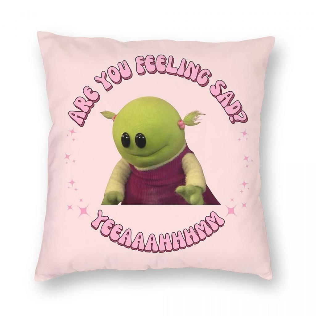 Are You Feeling Sad Nanalan Mona Square Pillowcase Polyester Linen Velvet Pattern Zip Decor Home Cushion Cover x