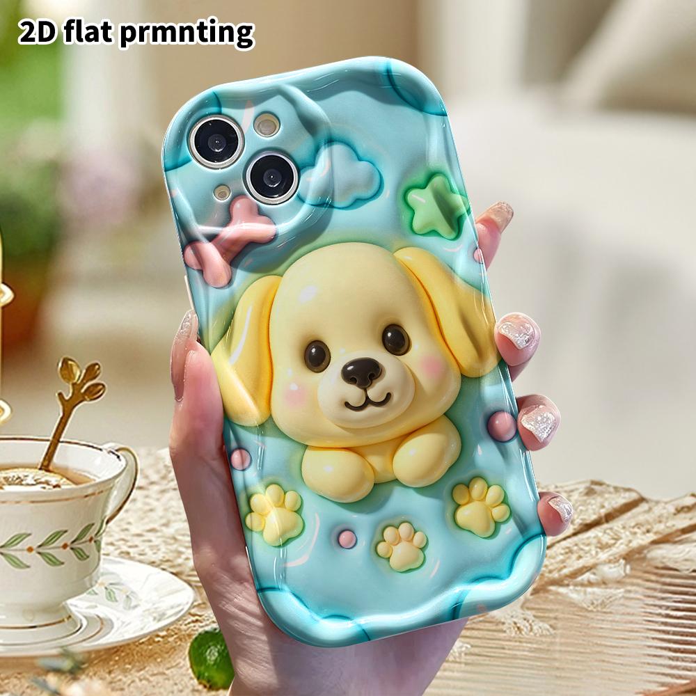 Phone Case: 2D Flat Design Suitable for iPhone 18 17 16 15 14 13 Pro Protective Case, with Little Dog Probe, Perfect Christmas and Halloween Holiday G