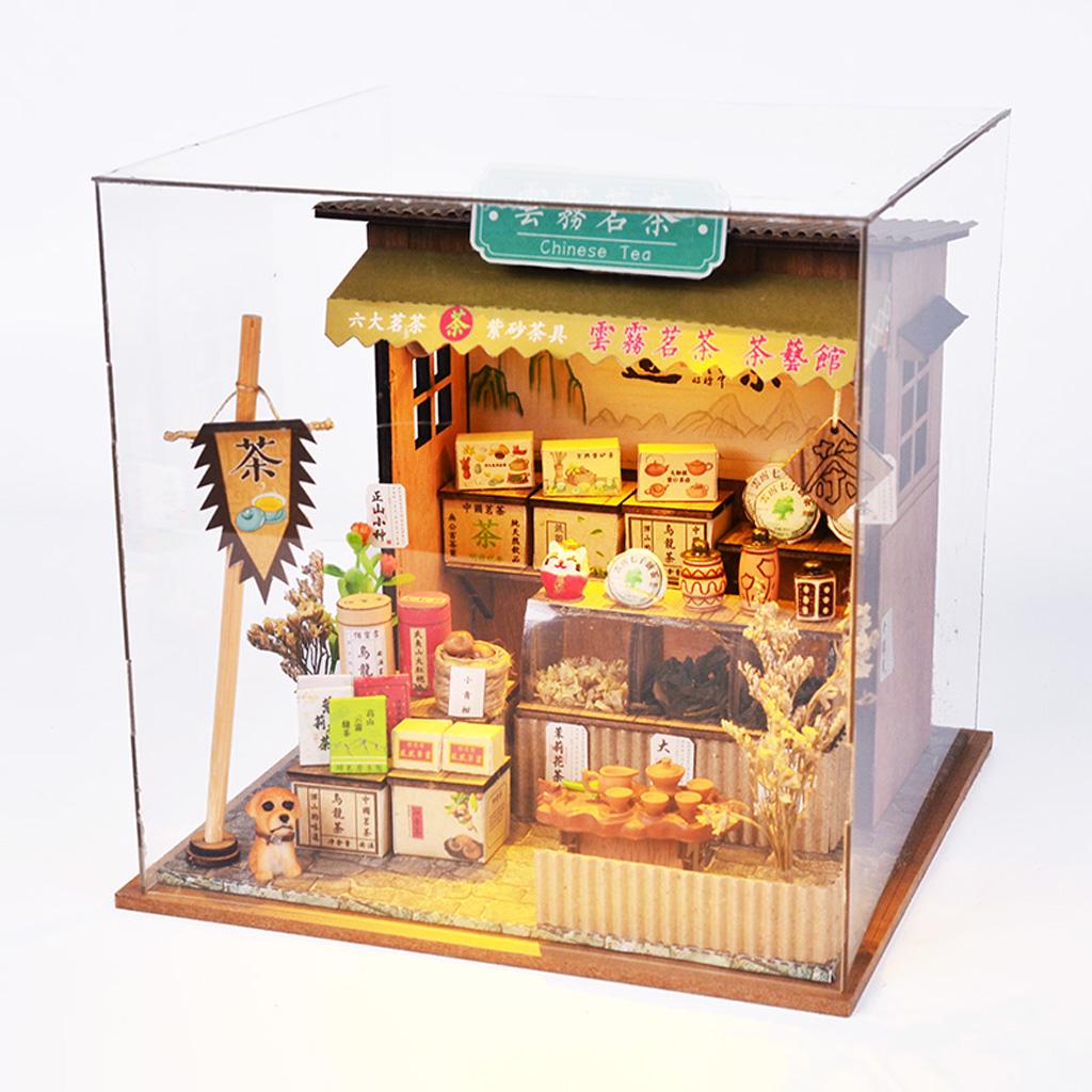 1//24 DIY Miniature Dollhouse Kits Antique Chinese Teahouse with Vintage
