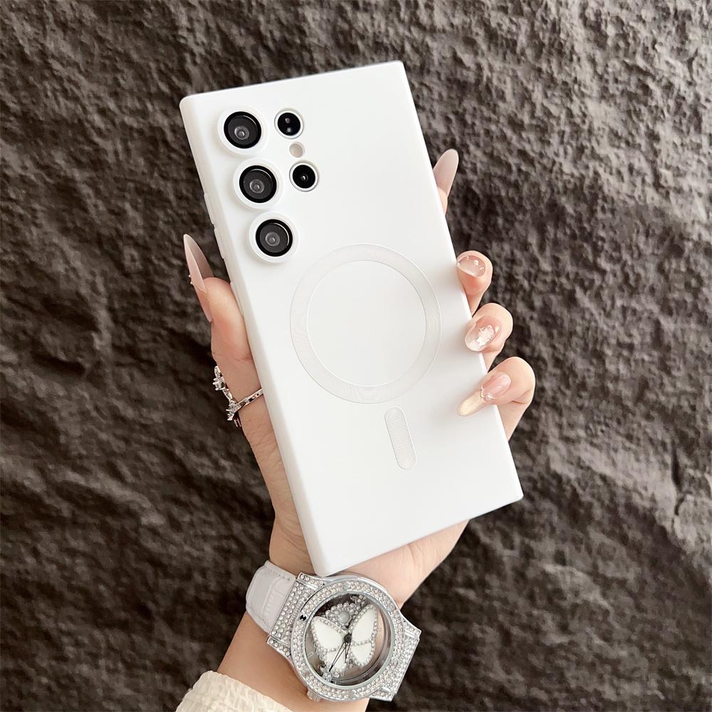 Matte Shockproof Magsafe Magnetic Wireless Charging Cases For Samsung Galaxy S25 S24 Ultra S23 FE S22 S21 Plus Cover fundas