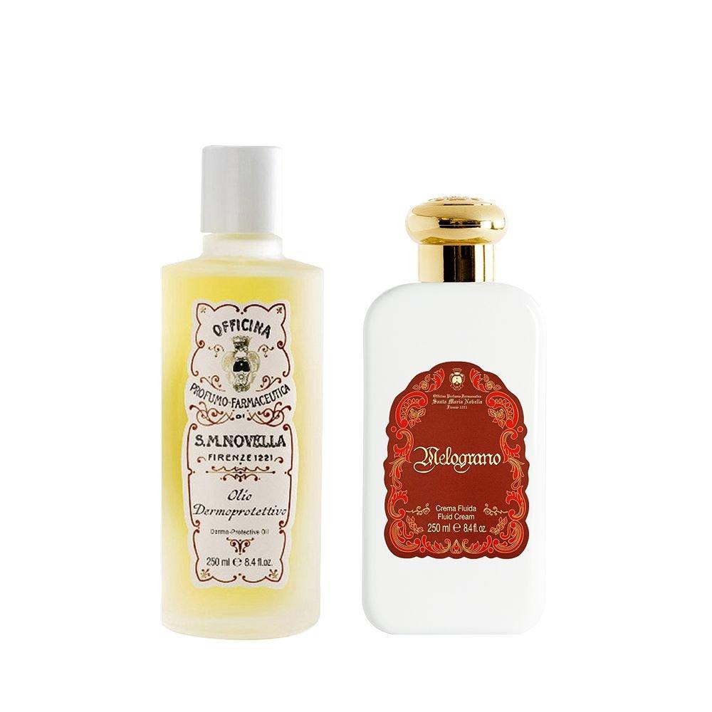 Santa Maria Novella Olio der Moprotectivo + Crema Fluida PL Melograno Set