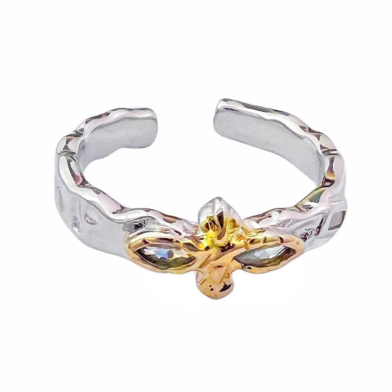 Full Diamond Zir*****Pen Ring French Light Luxury High Sense Cold Wind Niche Design Ring Woman