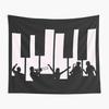 Piano Keys Tapestry Creative Musical Notes Tapesrties Decor Living Room Bedroom Wall Hangings Art Black and White Tapestry