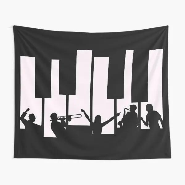 Piano Keys Tapestry Creative Musical Notes Tapesrties Decor Living Room Bedroom Wall Hangings Art Black and White Tapestry