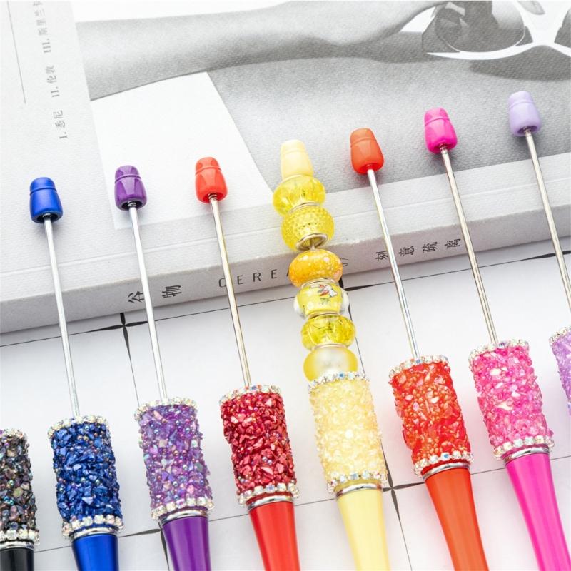 Beadable Ballpoint Pen Rhinestones Ballpoint Pen Funny Writing Pen for Boy Girl Kid Class Reward Birthday Party Favor