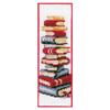 11CT Stamped Double-Sided Bookshelf Crossstitch Bookmark Art Projects 18x6cm Needlework Embroidery Craft Kit for Book Lovers