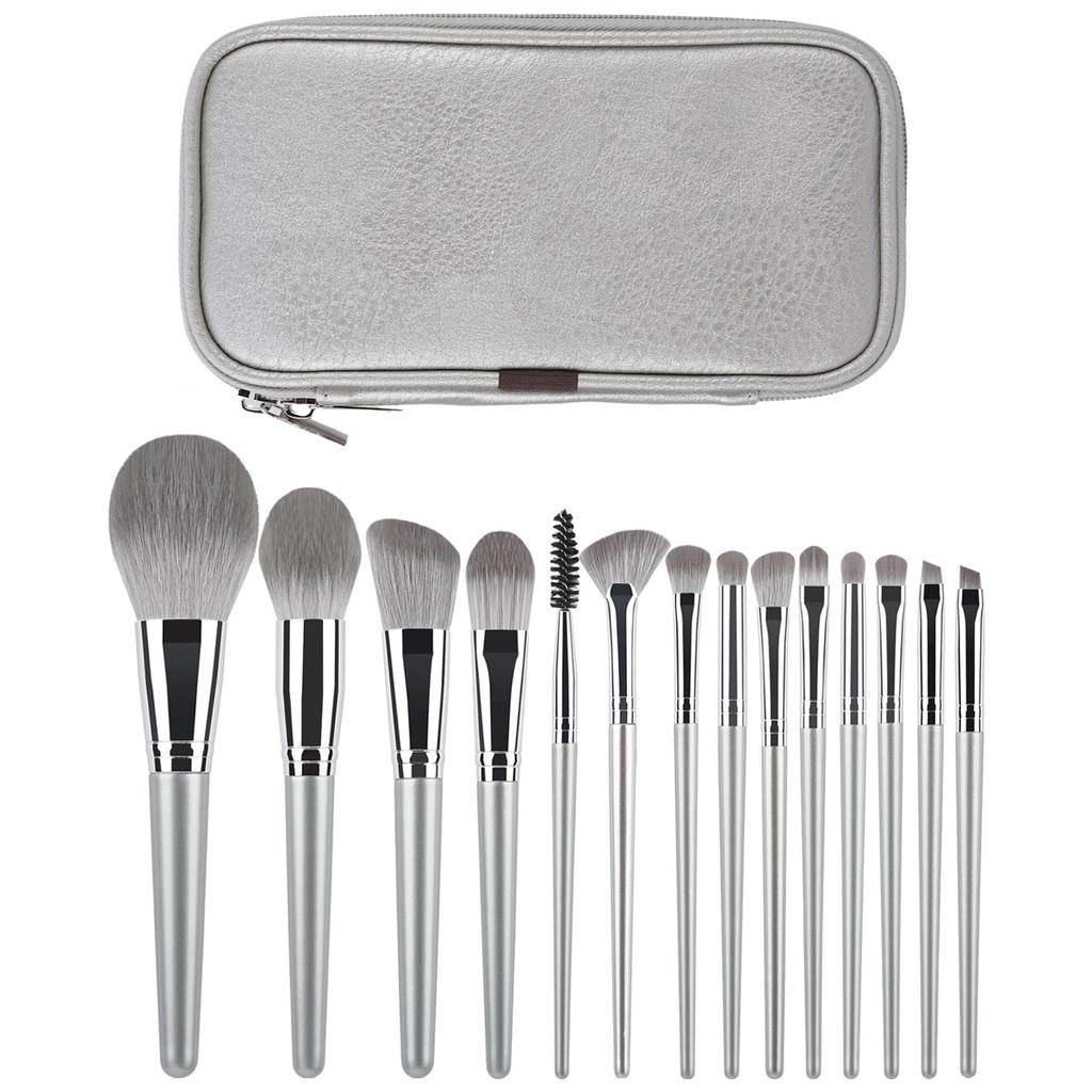 14pcs Soft Makeup Brush Set For Cosmetic Tool, Professional Use, Contour Eyeshadow, Application Powder Foundation With Bag