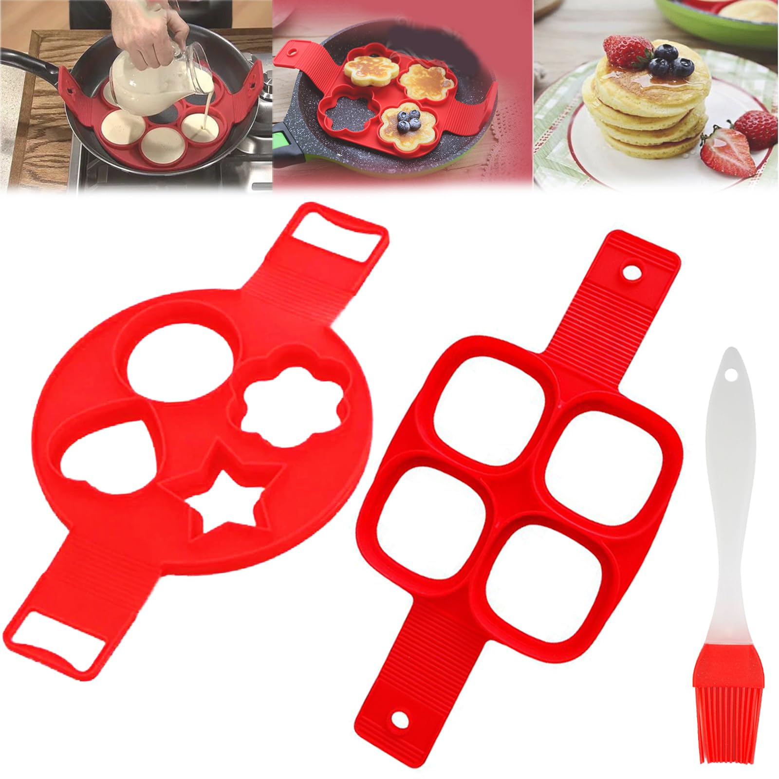 

Силиконовое кольцо для блинов с яичным желтком, многофункциональная антипригарная форма для блинов, форма для жарки яиц, кухонные принадлежности для выпечки