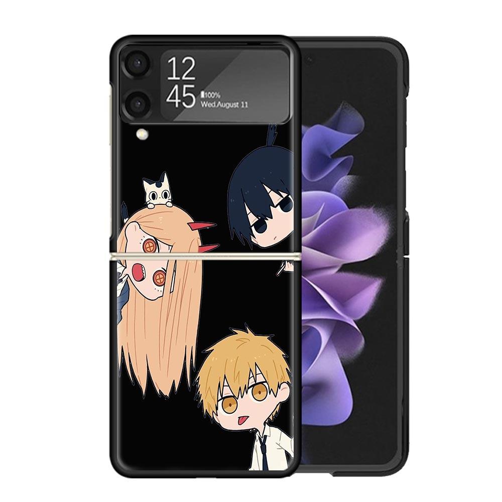 Chainsaw Cartoon Clear Phone Case For Samsung Z Flip 7 6 5 4 3 Galaxy ZFlip7 ZFlip6 ZFlip5 ZFlip4 ZFlip3 5G Print Cover Coque Z