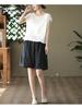 Women's Stylish Summer 2026 Solid Color Tencel Shirt - Loose Fit, Round Neck, Short Sleeves