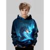 Boys' 3D Printed Casual Pullover for Spring, Autumn, Winter, Long Sleeved Sportswear, Boys' Outdoor Casual Hoodie Top
