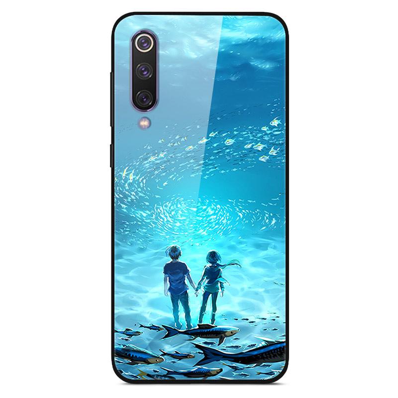 For Xiaomi Mi 9 Mi9 SE Tempered Glass Case Hard Cover Phone Case For Xiaomi Mi 9 SE Mi9 T 9T Pro Cases Redmi Note 9S 9 S Cover