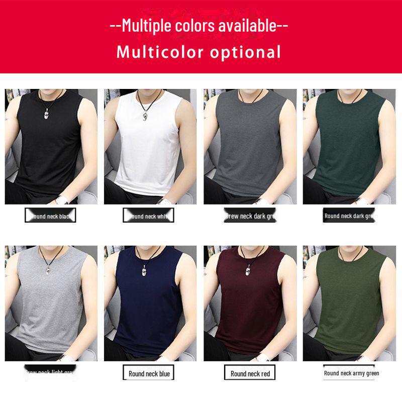 Men's Slim Korean Style V-Neck Sleeveless Vest - Casual Breathable Solid Color Youth Waistcoat