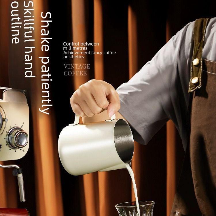 304 Rostfritt Stål Italiensk Latte Art Skumkanna med Pip för Kaffe