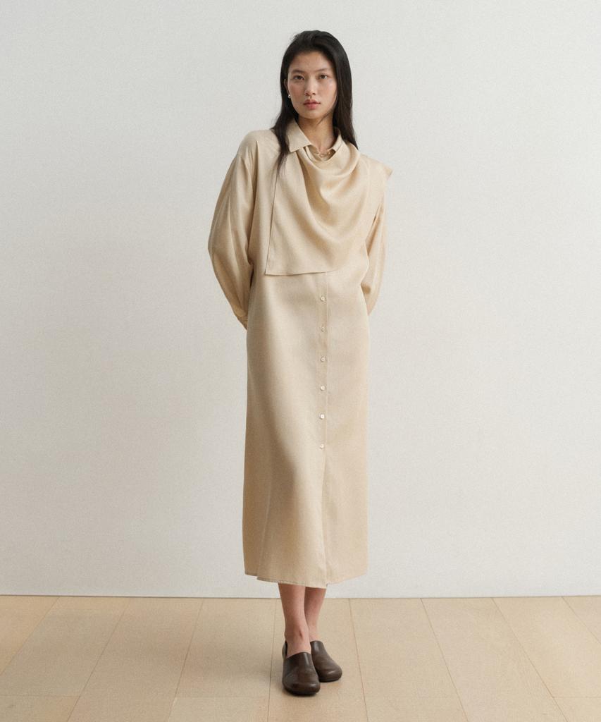 TOWAV Layer Shirt Dress_Cream Yellow