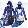 Furina/Focalors Cosplay Anime Hra Genshin Impact Kostým Korunovaný Prima Uniforma Paruka Klobouk Šaty Ženy Halloweenská Párty Role Play Oblečení