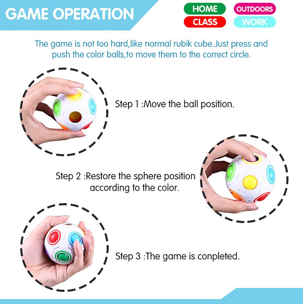 Luminous Stress Reliver Rainbow Ball Plastové puzzle vzdělávací hračky