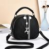 Simple and fashionable single shoulder portable messenger bag autumn and winter exquisite small round bag women's multi-layer fringed bag