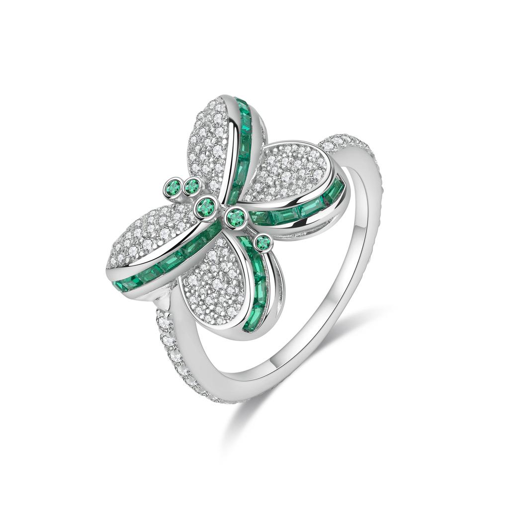 Princess Butterfly Ring Women's Premium Light Luxury Buterfly Butterfly Ring Women's 925 Sterling Silver